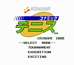 Konami Tennis Title Screen